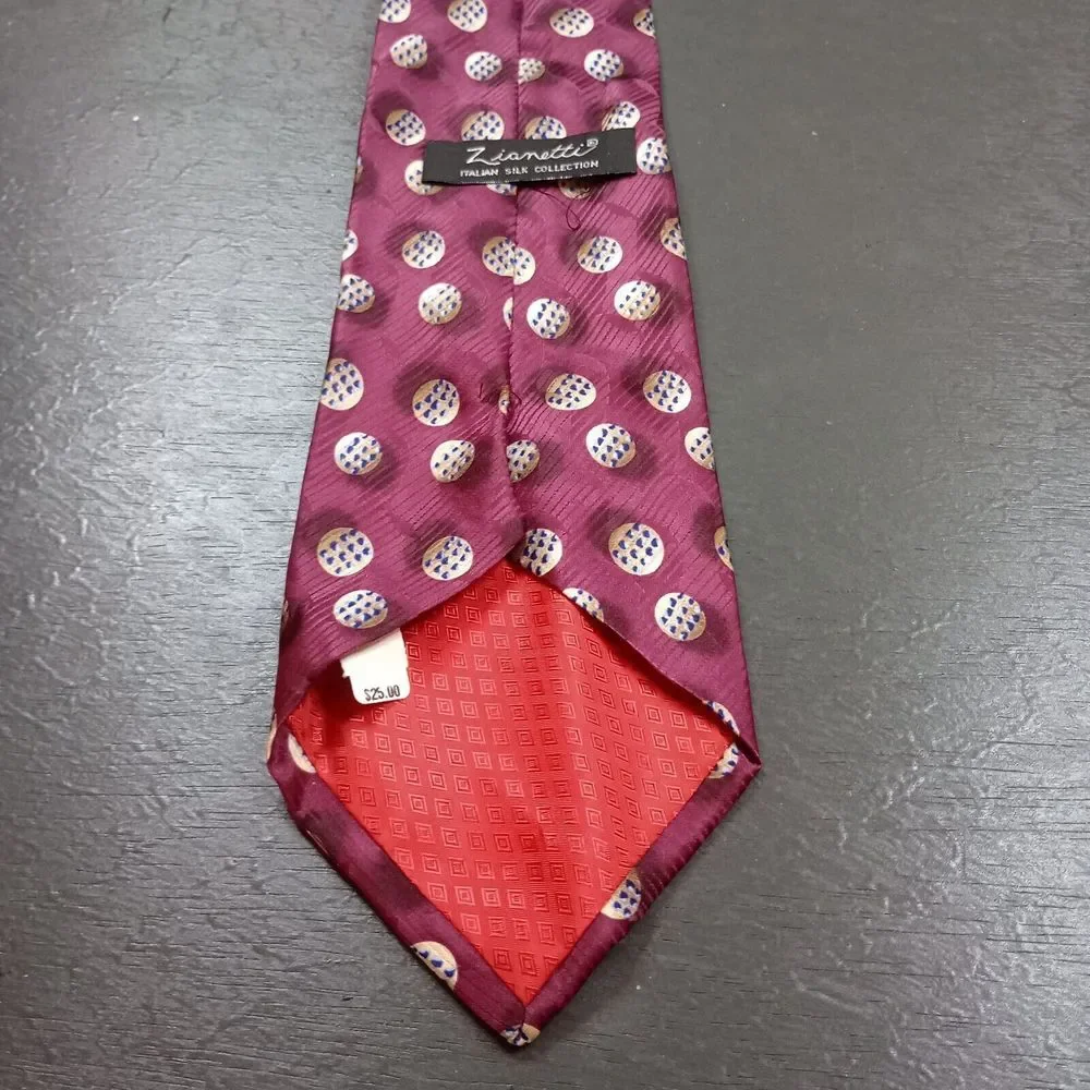 Zionetti Italian Silk Collection 100% Silk Made in‎ USA Mens Neck Tie Geometric